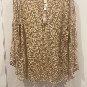 Chico's Tan Patterned Women's Top